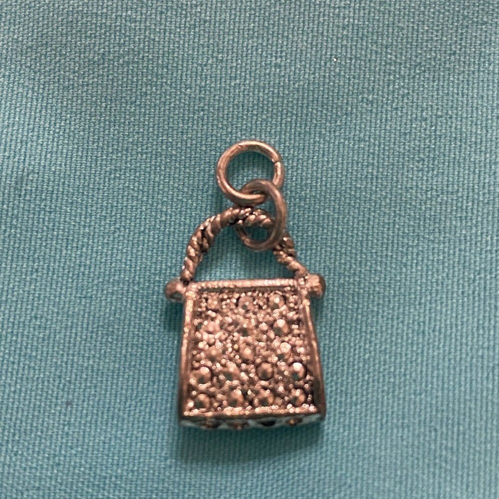 Vintage Silver Plated Bag Shape Charm